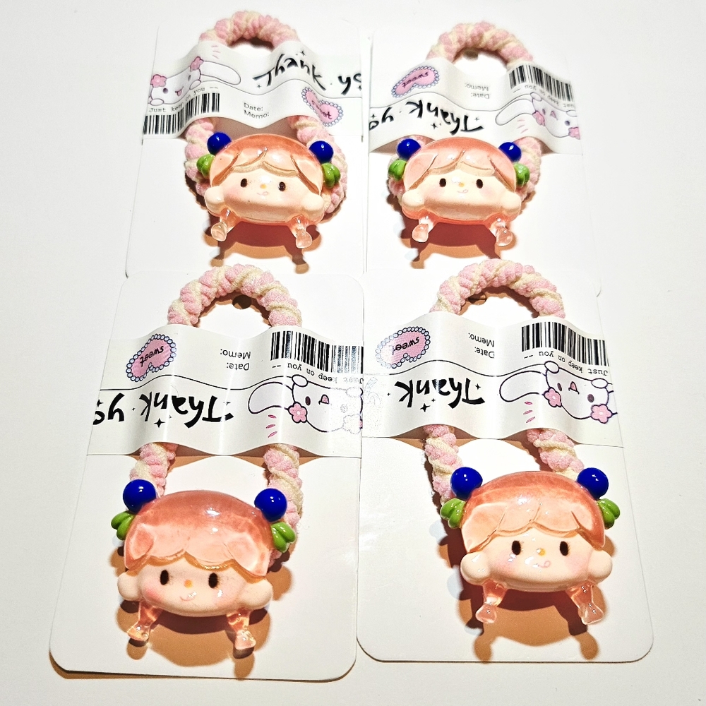 Sweet Style Hair Ties Set – Cute Girl Collection (4 Ties/ Set)